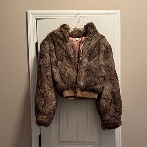 Brown Rabbit Fur Jacket